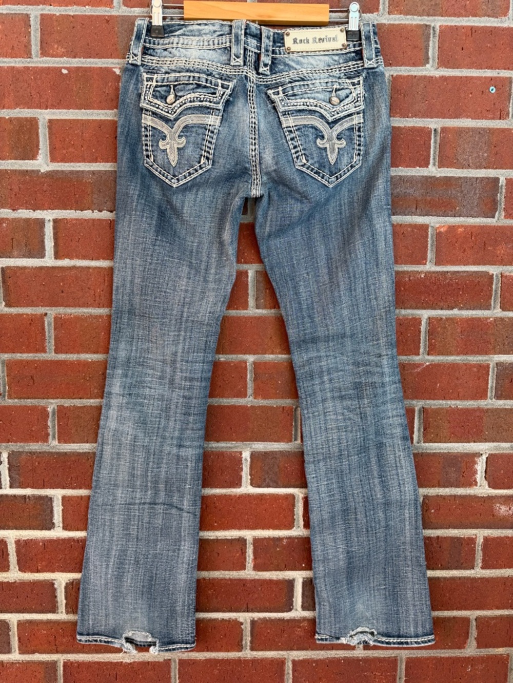 Rock Revival Women's Light Blue Distressed Bootcut Jeans - Picture 2 of 15